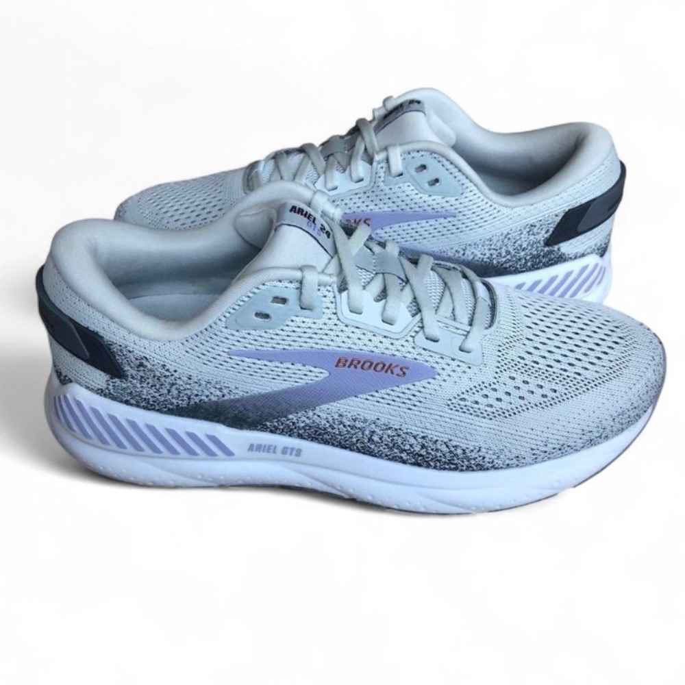 Brooks Ariel GTS 24 Womens Size 10B Gray Purple Athletic Running Shoes Sneakers🔥